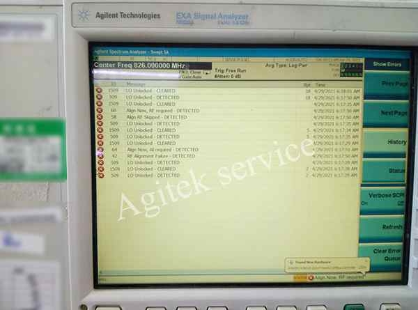 是德N9020A频谱仪报错维修案例|榴莲视频官网下载维修