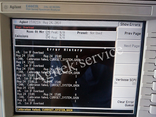 安捷伦E4447A频谱分析仪维修案例