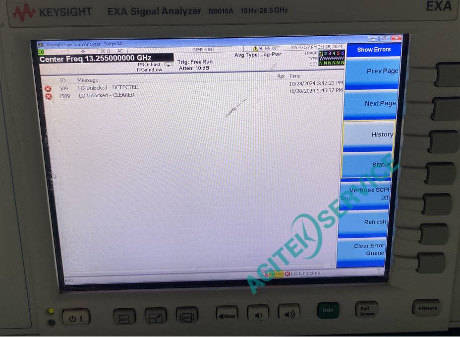 是德科技N9010A 26.5GHz频谱分析仪报LO Unlocked维修