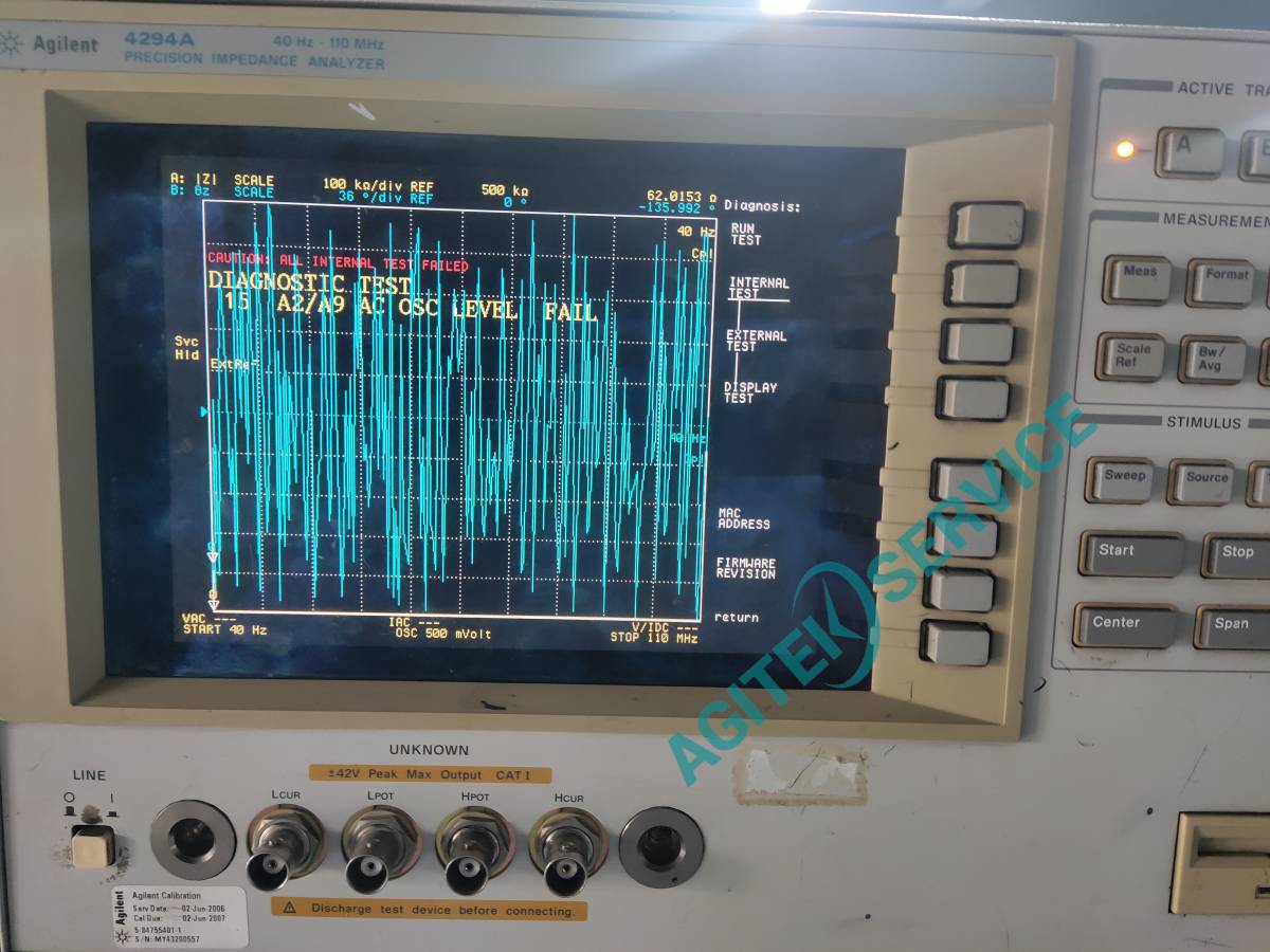 安捷伦4294A阻抗分析仪开机报错维修